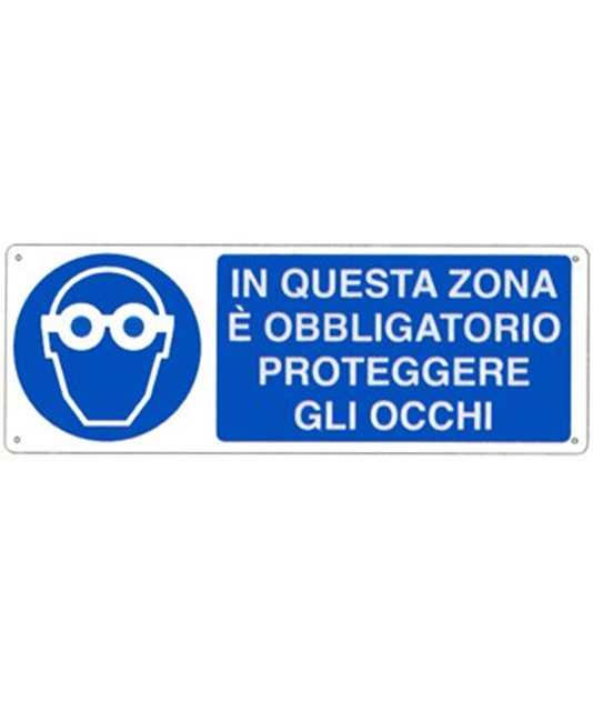 Cartello in questa zona è obblogatorio proteggere gli occhi Cartello in questa zona è obblogatorio proteggere gli occhi