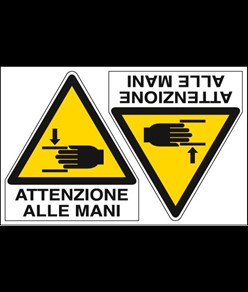 Etichette adesive 'Attenzioni mani'