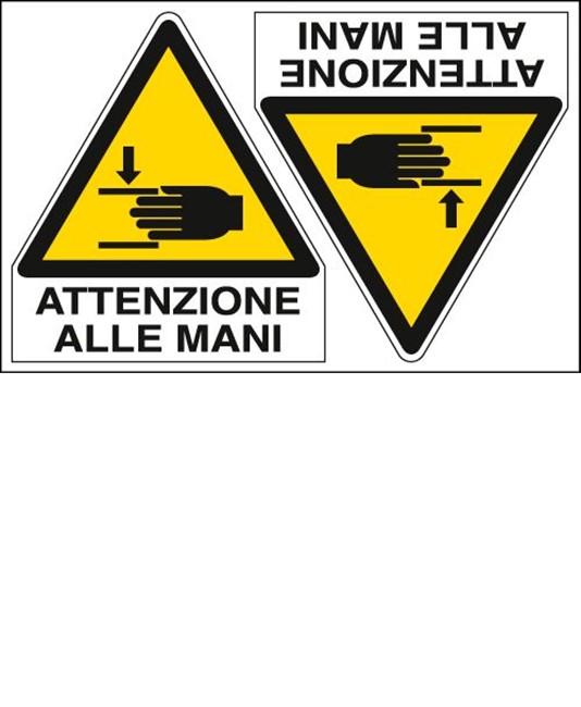 Etichette adesive 'Attenzioni mani' Etichette adesive 'Attenzioni mani'