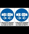 Adesivo 'è obbligatorio utilizzare la cint. di sicurezza alla guida del muletto'