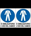 Adesivo 'è obbligatorio l'uso del camice'
