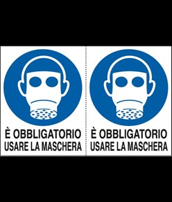 Adesivo 'è obbligatorio usare la maschera'