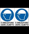 Adesivo 'è obbligatorio usare l'elmetto'