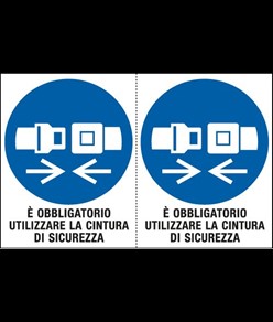 Adesivo 'è obbligatorio indossare la cintura di sicurezza'