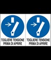 Adesivo 'togliere tensione prima di aprire'