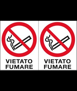 Adesivo 'vietato fumare' da 2 etichette