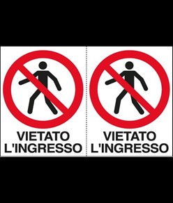 Adesivo 'vietato l'ingresso'