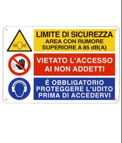 Cartello 'Limite di sicurezza, area con