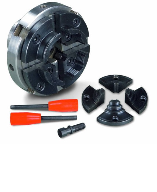 Mandrino a 4 griffe diametro 100 mm con vite inclusa Mandrino a 4 griffe diametro 100 mm con vite inclusa