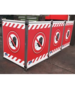 Transenna singola con telo in PVC stampato