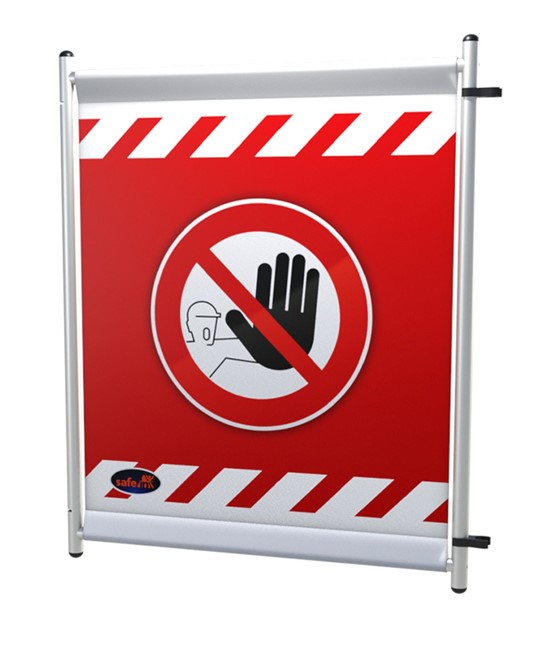 Transenna singola con telo in PVC stampato Transenna singola con telo in PVC stampato