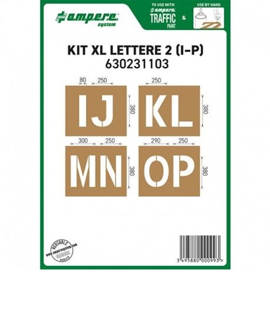 Kit dime con lettere XL dalla I alla P Ampere Kit dime con lettere XL dalla I alla P Ampere