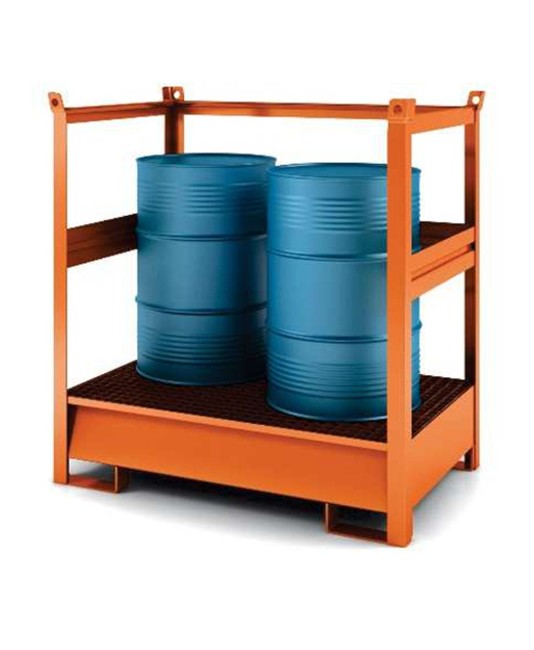Contenitore accatastabile con vasca di raccolta per 1,2, e 4 fusti Contenitore accatastabile con vasca di raccolta per 1,2, e 4 fusti
