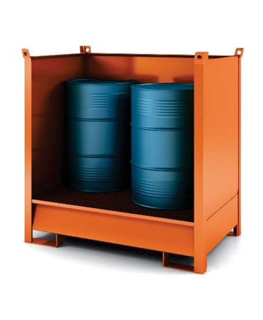 Contenitore accatastabile con vasca di raccolta per 1, 2 e 4 fusti Contenitore accatastabile con vasca di raccolta per 1, 2 e 4 fusti