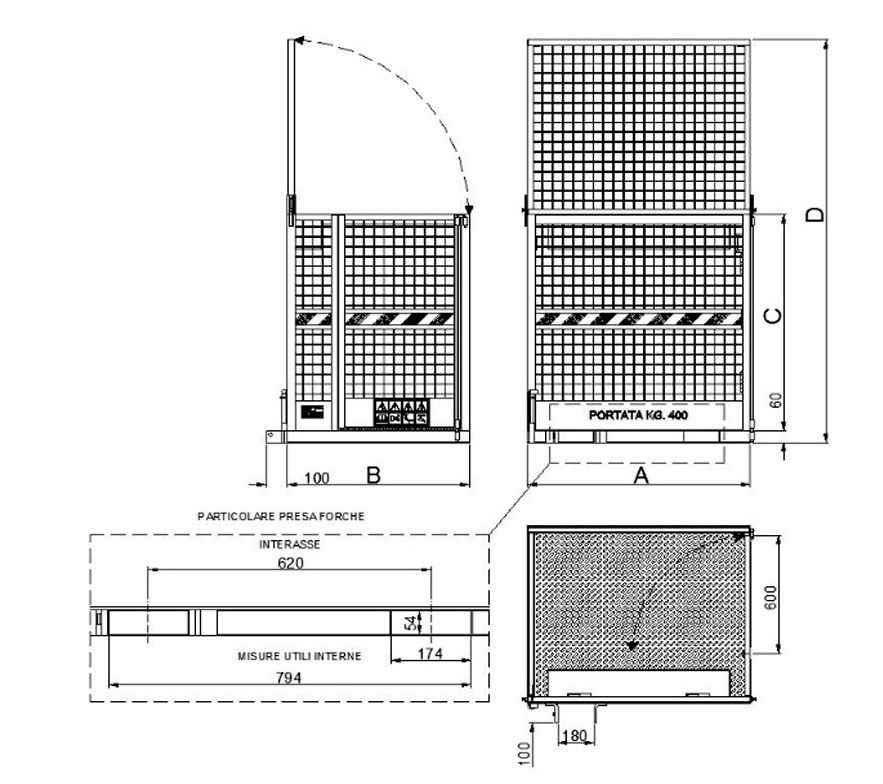 Cestello per manutenzione area