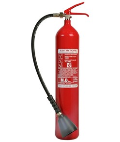 Estintore a CO2 con classe di fuoco 113B da 5kg con bombola in acciaio
