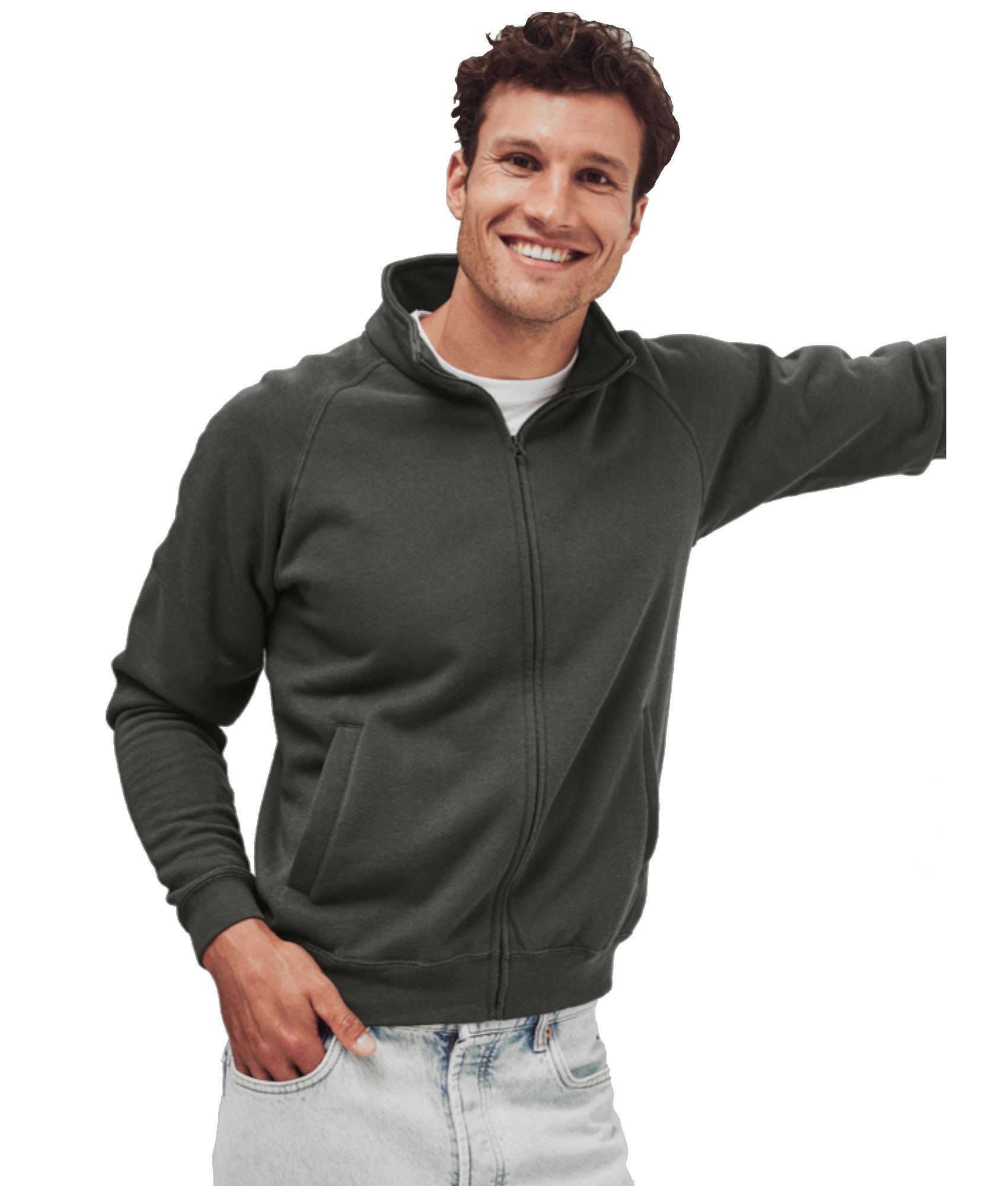 Felpa leggera con zip Fruit of the Loom Sweat Jacket IN OFFERTA