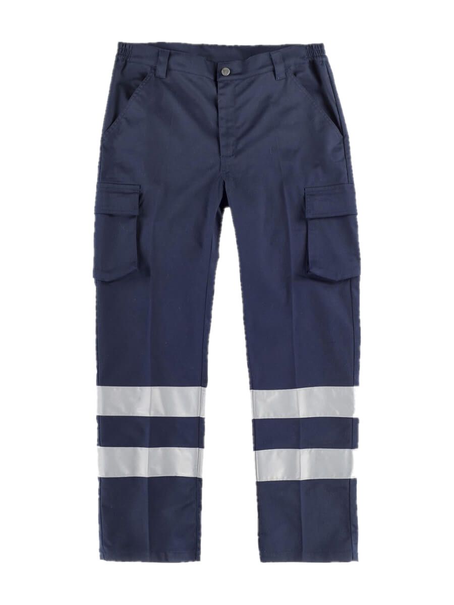 PANTALONE DA LAVORO MULTITASCHE BANDE RIFRANGENTI Workteam