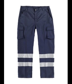 PANTALONE DA LAVORO MULTITASCHE BANDE RIFRANGENTI Workteam