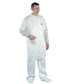 Camici monouso in polipropilene con zip Coverguard White SPP Coat in offerta