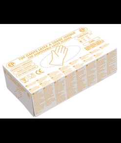 box da 100 guanti monouso in lattice