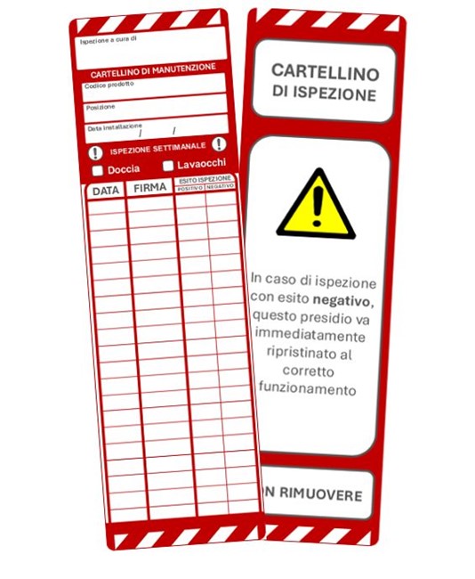 cartellini ispezione per docce e lavaocchi Safemax cartellini ispezione per docce e lavaocchi Safemax