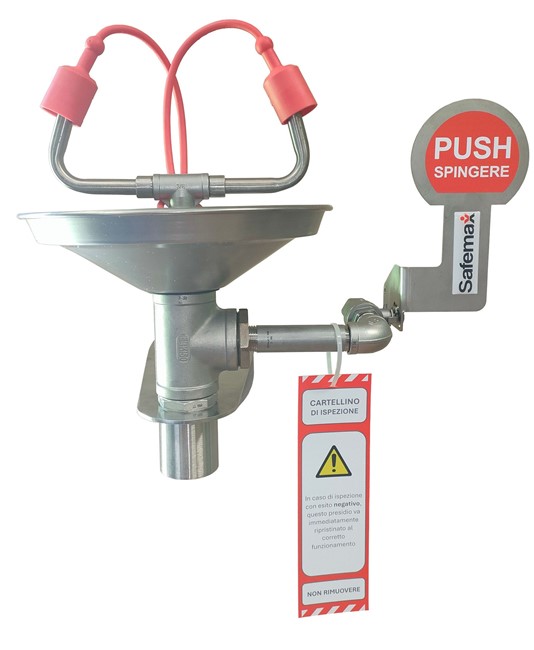 Lavaocchi di emergenza a muro in acciaio INOX Safemax Lavaocchi di emergenza a muro in acciaio INOX Safemax