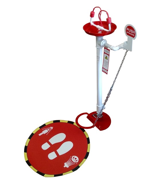 Lavaocchi di emergenza a maniglia e pedana Safemax Lavaocchi di emergenza a maniglia e pedana Safemax