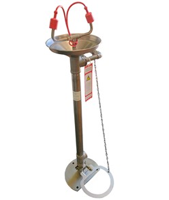 Lavaocchi di emergenza a maniglia e pedana in acciaio INOX Safemax