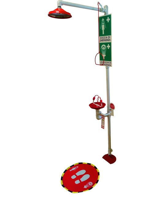 Doccia e lavaocchi di emergenza Safemax con azionamento manuale semplificato Doccia e lavaocchi di emergenza Safemax con azionamento manuale semplificato