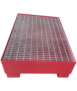 Vasca di raccolta in acciaio per 2 fusti Safemax 220 litri