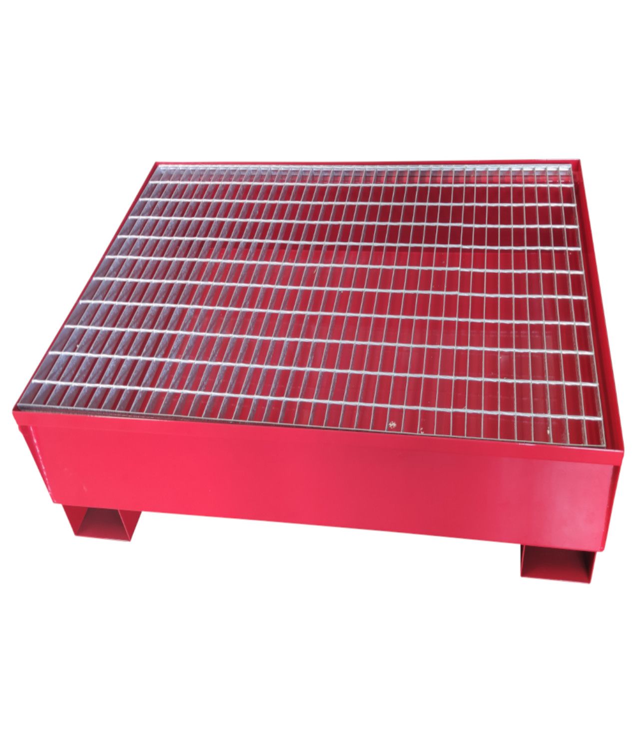 Vasca di raccolta in acciaio per 4 fusti Safemax con capacità 330 litri