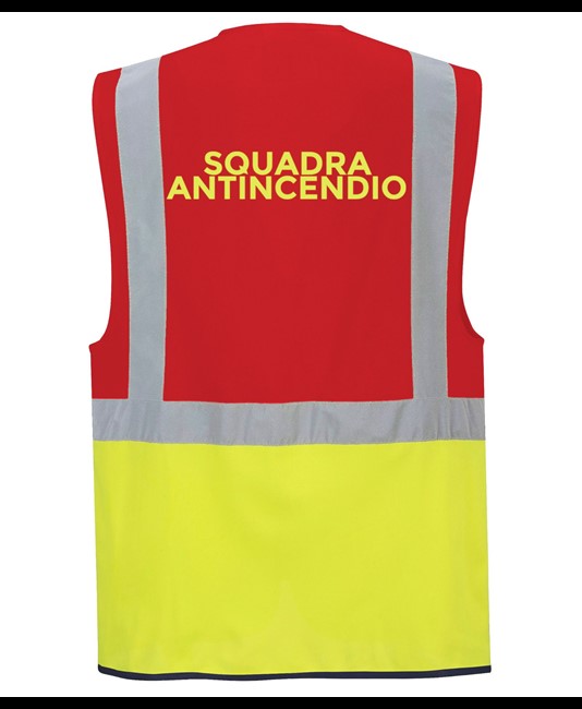 Gilet alta visibilità Safemax personalizzato per squadra antincendio