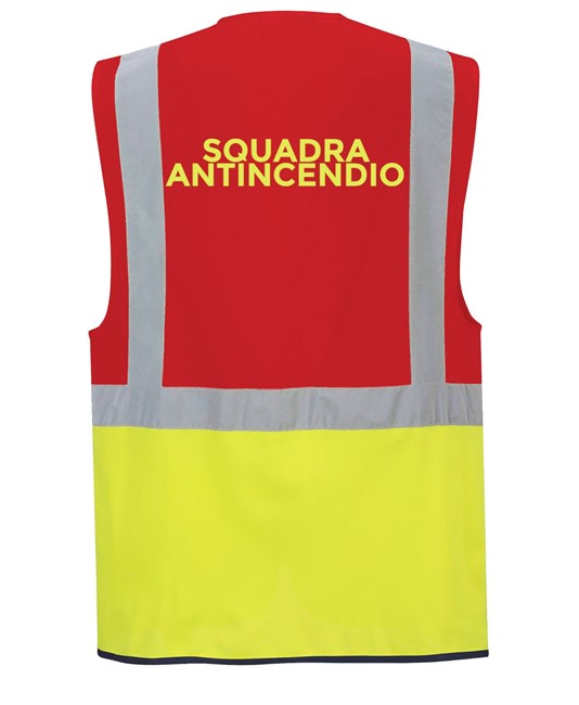 Gilet alta visibilità Safemax personalizzato per squadra antincendio Gilet alta visibilità Safemax personalizzato per squadra antincendio