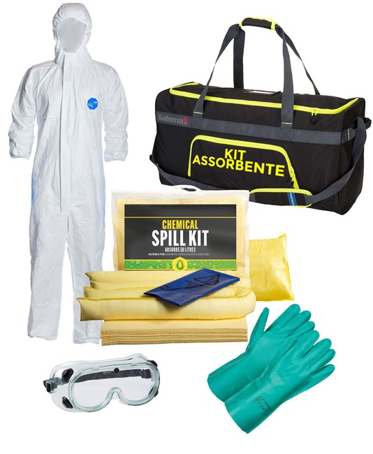 Kit prodotti assorbenti per liquidi chimici Safemax Kit prodotti assorbenti per liquidi chimici Safemax
