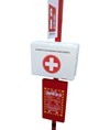 Piantana con estintore, coperta e cassetta pronto soccorso Safemax SafeHUB Piantana con estintore, coperta e cassetta pronto soccorso Safemax SafeHUB