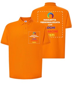 Polo personalizzata con stampa lato cuore e schiena Polo personalizzata con stampa lato cuore e schiena