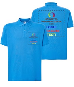 Polo personalizzata con stampa lato cuore e schiena Polo personalizzata con stampa lato cuore e schiena