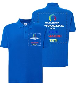 Polo personalizzata con stampa lato cuore e schiena Polo personalizzata con stampa lato cuore e schiena