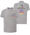 Polo personalizzata con stampa lato cuore e schiena Polo personalizzata con stampa lato cuore e schiena