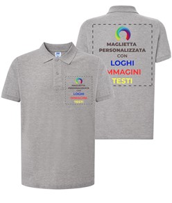 Polo personalizzata con stampa lato cuore e schiena Polo personalizzata con stampa lato cuore e schiena