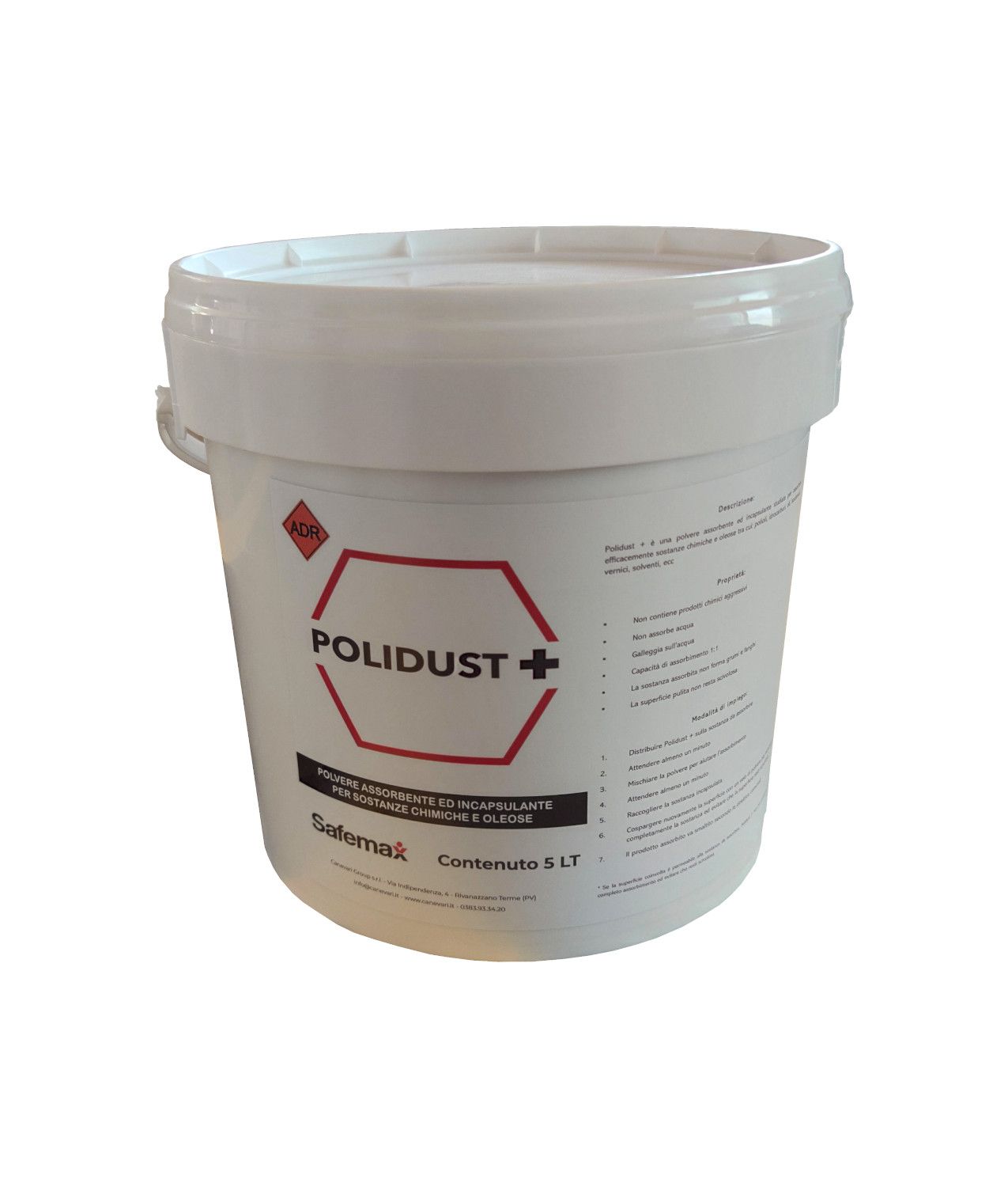 Polvere assorbente per sostanze chimiche e oleose Safemax Polidust+