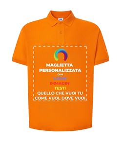 Polo personalizzata da uomo stampa fronte Polo personalizzata da uomo stampa fronte