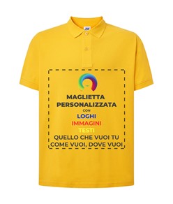 Polo personalizzata da uomo stampa fronte Polo personalizzata da uomo stampa fronte