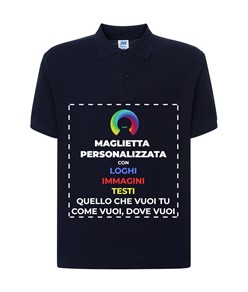 Polo personalizzata da uomo stampa fronte Polo personalizzata da uomo stampa fronte