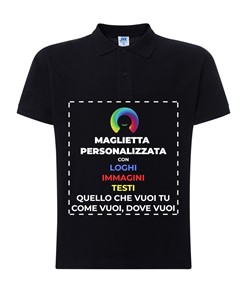 Polo personalizzata da uomo stampa fronte Polo personalizzata da uomo stampa fronte