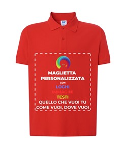 Polo personalizzata da uomo stampa fronte Polo personalizzata da uomo stampa fronte