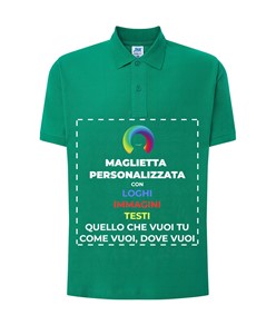Polo personalizzata da uomo stampa fronte Polo personalizzata da uomo stampa fronte