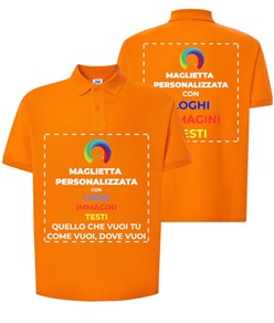 Polo personalizzata con stampa fronte e schiena Polo personalizzata con stampa fronte e schiena
