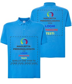 Polo personalizzata con stampa fronte e schiena Polo personalizzata con stampa fronte e schiena
